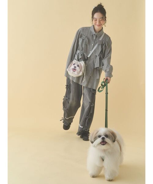 merry jenny（メリージェニー）の「モコゾウとおさんぽポシェット（ショルダーバッグ・レディース・ライトグレー・FREE）」の7枚目の写真