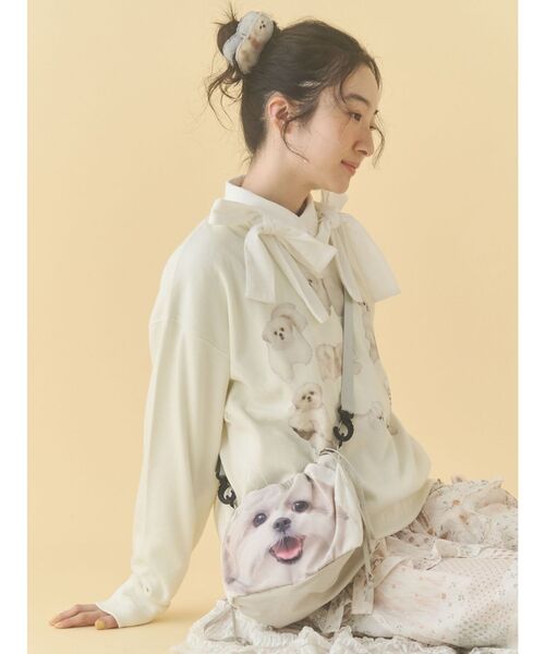 merry jenny（メリージェニー）の「モコゾウとおさんぽポシェット（ショルダーバッグ・レディース・ライトグレー・FREE）」の8枚目の写真