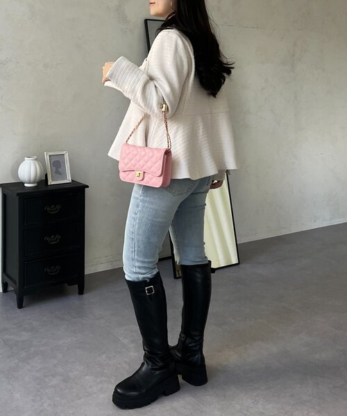 prose verse（プロズヴェール）の「パールボタンペプラムツイードジャケット（その他アウター・レディース・アイボリー/ブラック・LARGE/MEDIUM）」の5枚目の写真