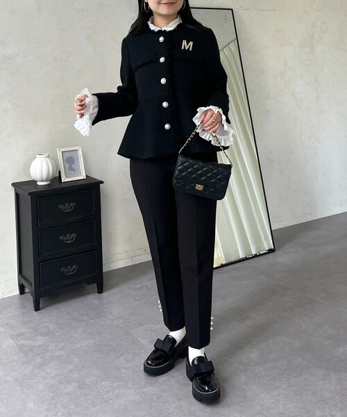 prose verse（プロズヴェール）の「パールボタンペプラムツイードジャケット（その他アウター・レディース・アイボリー/ブラック・LARGE/MEDIUM）」の20枚目の写真