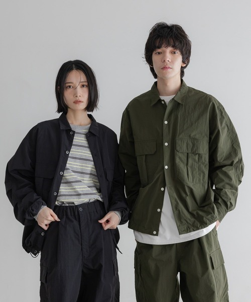 LOWRYS FARM（ローリーズファーム）の「【LFM(U)】ナイロンミリタリーシャツ　 645008（シャツ/ブラウス・メンズ・カーキ/ブラック・LARGE/MEDIUM）」の14枚目の写真