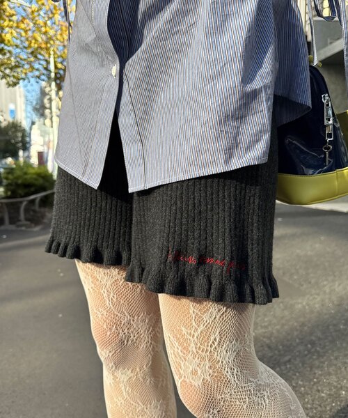 CIAOPANIC（チャオパニック）の「リブニットフリルショートパンツ（その他パンツ・レディース・グレー/チャコールグレー/ベージュ・ONE SIZE）」の12枚目の写真