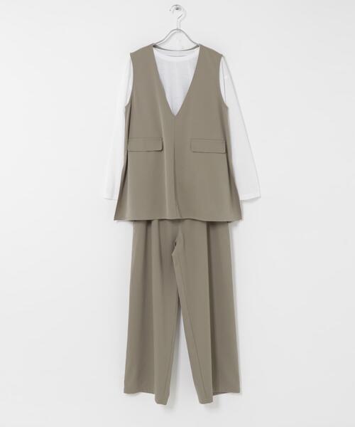 ITEMS URBANRESEARCH（アイテムズ アーバンリサーチ）の「インナー付きマルチウェイセットアップ（セットアップ・レディース・ベージュ系その他/ブラック・FREE）」の9枚目の写真