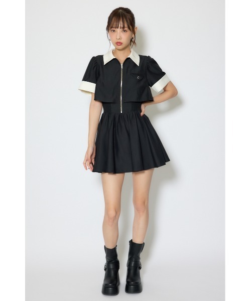 rienda(リエンダ)の「バストディティールフレアミニワンピース 春服 夏服(シャツワンピース・レディース・ブラック/グレー/ライトイエロー・SMALL/MEDIUM)」の4枚目の写真