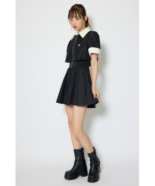 rienda(リエンダ)の「バストディティールフレアミニワンピース 春服 夏服(シャツワンピース・レディース・ブラック/グレー/ライトイエロー・SMALL/MEDIUM)」の5枚目の写真