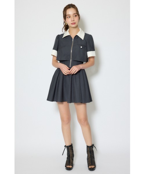 rienda(リエンダ)の「バストディティールフレアミニワンピース 春服 夏服(シャツワンピース・レディース・ブラック/グレー/ライトイエロー・SMALL/MEDIUM)」の8枚目の写真