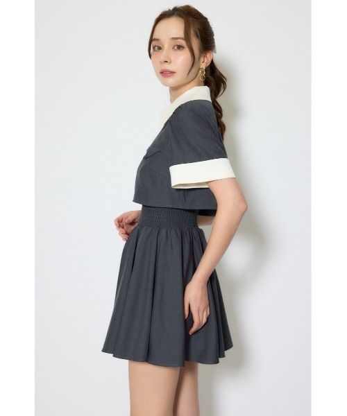 rienda(リエンダ)の「バストディティールフレアミニワンピース 春服 夏服(シャツワンピース・レディース・ブラック/グレー/ライトイエロー・SMALL/MEDIUM)」の11枚目の写真