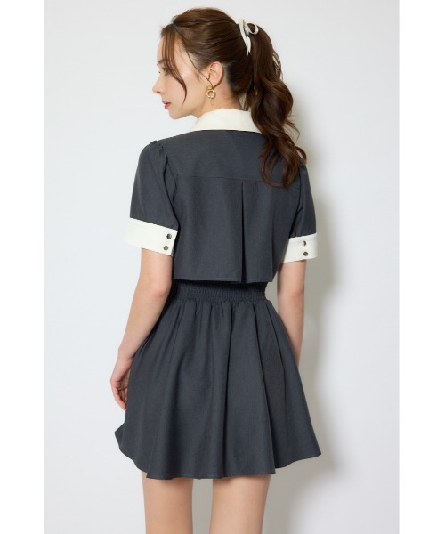 rienda(リエンダ)の「バストディティールフレアミニワンピース 春服 夏服(シャツワンピース・レディース・ブラック/グレー/ライトイエロー・SMALL/MEDIUM)」の12枚目の写真