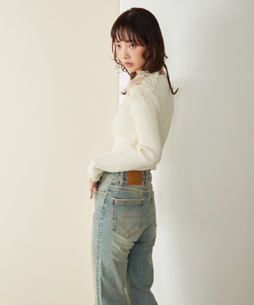 krahe（クレーエ）の「襟レーススプリングニットトップス（ニット/セーター・レディース・ブラック/ホワイト・FREE）」の15枚目の写真