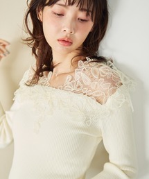 krahe（クレーエ）の「襟レーススプリングニットトップス（ニット/セーター）」