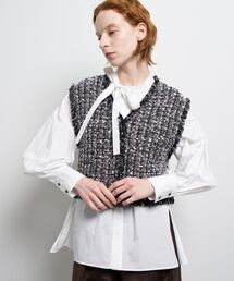 ニットツイードベスト