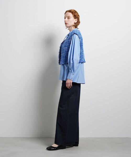 LANVIN en Bleu（ランバンオンブルー）の「ニットツイードベスト（ニット/セーター・レディース・ブラック/ブルー・38）」の4枚目の写真