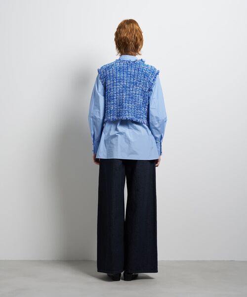 LANVIN en Bleu（ランバンオンブルー）の「ニットツイードベスト（ニット/セーター・レディース・ブラック/ブルー・38）」の5枚目の写真