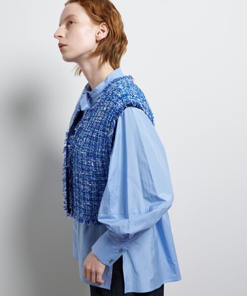 LANVIN en Bleu（ランバンオンブルー）の「ニットツイードベスト（ニット/セーター・レディース・ブラック/ブルー・38）」の6枚目の写真