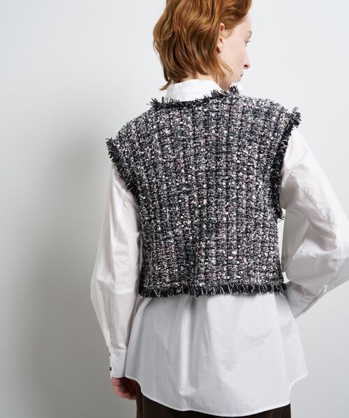 LANVIN en Bleu（ランバンオンブルー）の「ニットツイードベスト（ニット/セーター・レディース・ブラック/ブルー・38）」の15枚目の写真