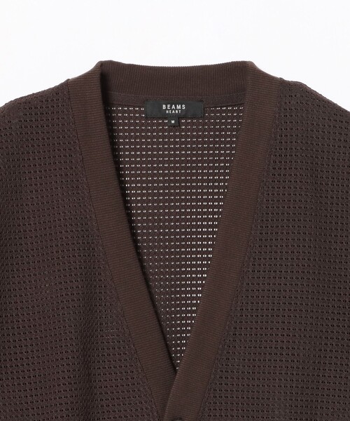 BEAMS HEART（ビームスハート）の「スカシリブ メッシュカーディガン（カーディガン/ボレロ・メンズ・ブラック/ブラウン・SMALL/MEDIUM/LARGE）」の7枚目の写真