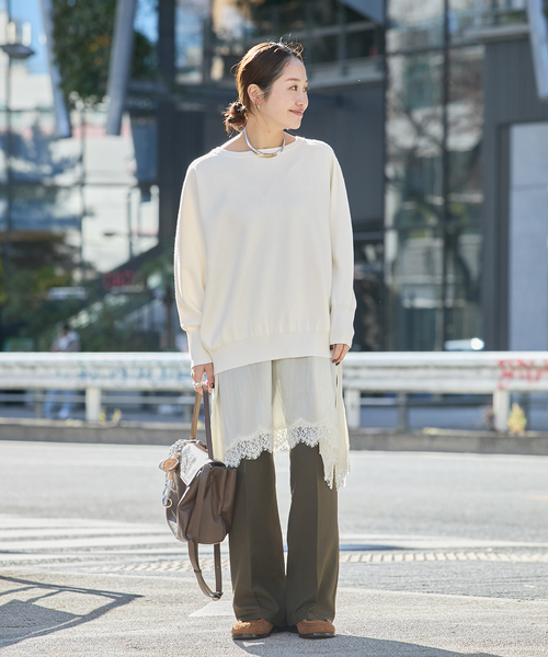 JOURNAL STANDARD（ジャーナルスタンダード）の「ウォッシャブルラグランプルオーバー（ニット/セーター・レディース・ブラック/チャコールグレー/ホワイト・FREE）」の6枚目の写真