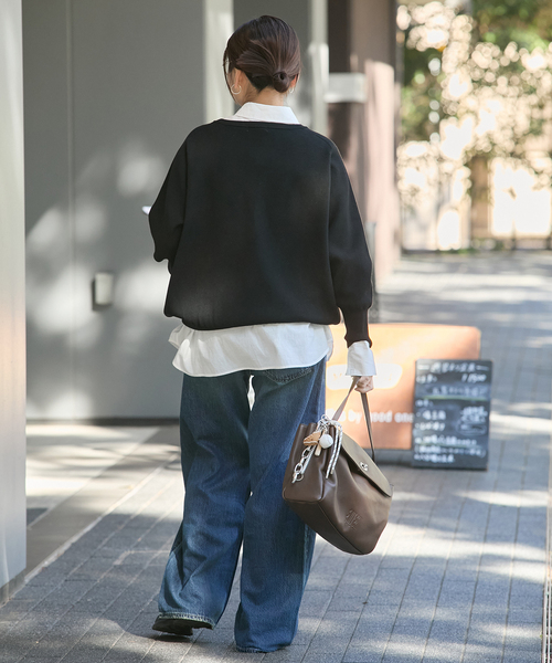 JOURNAL STANDARD（ジャーナルスタンダード）の「ウォッシャブルラグランプルオーバー（ニット/セーター・レディース・ブラック/チャコールグレー/ホワイト・FREE）」の8枚目の写真