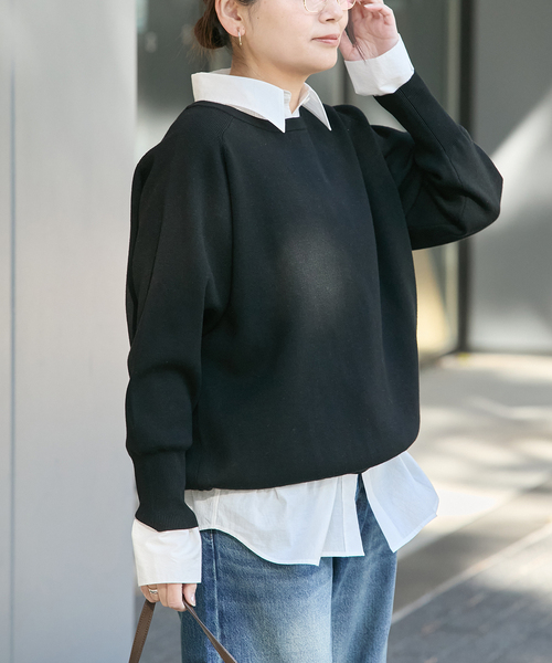 JOURNAL STANDARD（ジャーナルスタンダード）の「ウォッシャブルラグランプルオーバー（ニット/セーター・レディース・ブラック/チャコールグレー/ホワイト・FREE）」の10枚目の写真