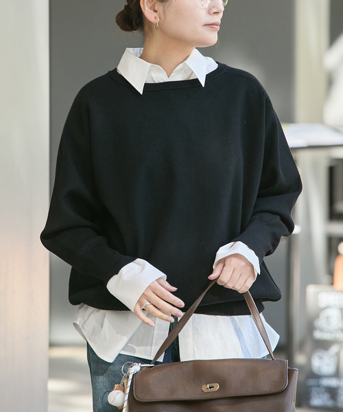 JOURNAL STANDARD（ジャーナルスタンダード）の「ウォッシャブルラグランプルオーバー（ニット/セーター・レディース・ブラック/チャコールグレー/ホワイト・FREE）」の12枚目の写真