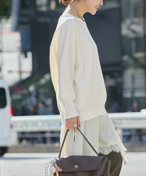 JOURNAL STANDARD（ジャーナルスタンダード）の「ウォッシャブルラグランプルオーバー（ニット/セーター・レディース・ブラック/チャコールグレー/ホワイト・FREE）」の22枚目の写真