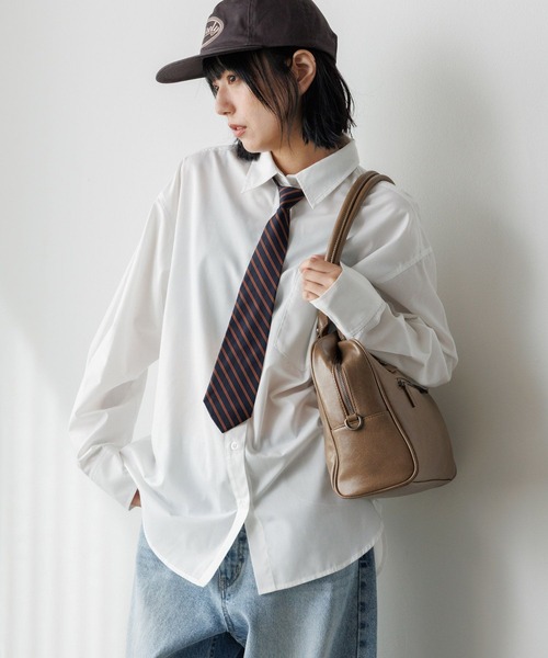 PBLIM(ページボーイリム)の「《UNISEX》ネクタイセットシャツ(シャツ/ブラウス・メンズ・ブルー/オフホワイト/グレー系その他・FREE)」の1枚目の写真