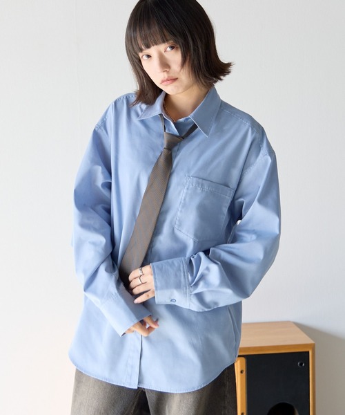 PBLIM(ページボーイリム)の「《UNISEX》ネクタイセットシャツ(シャツ/ブラウス・メンズ・ブルー/オフホワイト/グレー系その他・FREE)」の3枚目の写真