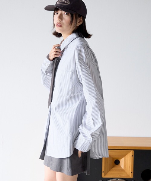 PBLIM(ページボーイリム)の「《UNISEX》ネクタイセットシャツ(シャツ/ブラウス・メンズ・ブルー/オフホワイト/グレー系その他・FREE)」の5枚目の写真