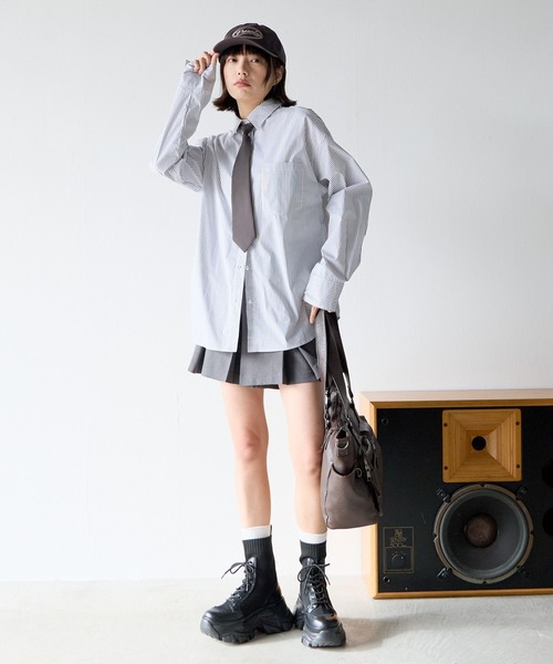 PBLIM(ページボーイリム)の「《UNISEX》ネクタイセットシャツ(シャツ/ブラウス・メンズ・ブルー/オフホワイト/グレー系その他・FREE)」の8枚目の写真