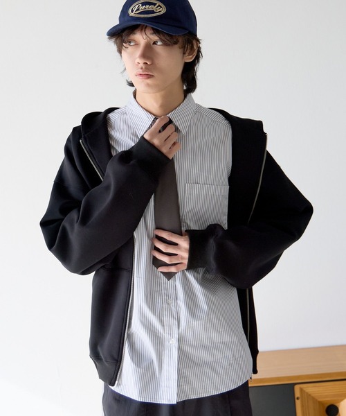 PBLIM(ページボーイリム)の「《UNISEX》ネクタイセットシャツ(シャツ/ブラウス・メンズ・ブルー/オフホワイト/グレー系その他・FREE)」の11枚目の写真