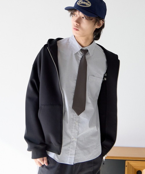PBLIM(ページボーイリム)の「《UNISEX》ネクタイセットシャツ(シャツ/ブラウス・メンズ・ブルー/オフホワイト/グレー系その他・FREE)」の14枚目の写真