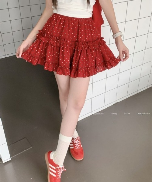 Ritzy(リッツィー)の「フリルデザイン ドットミニスカート(スカート・レディース・ブラック/レッド・M/L/S)」の22枚目の写真