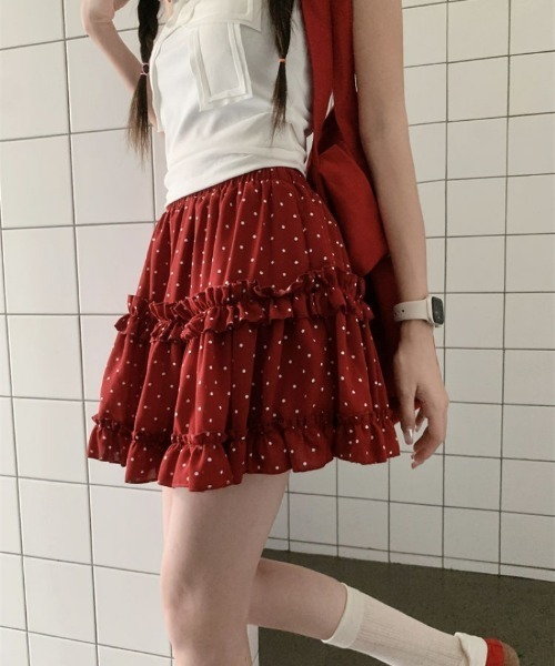 Ritzy(リッツィー)の「フリルデザイン ドットミニスカート(スカート・レディース・ブラック/レッド・M/L/S)」の20枚目の写真