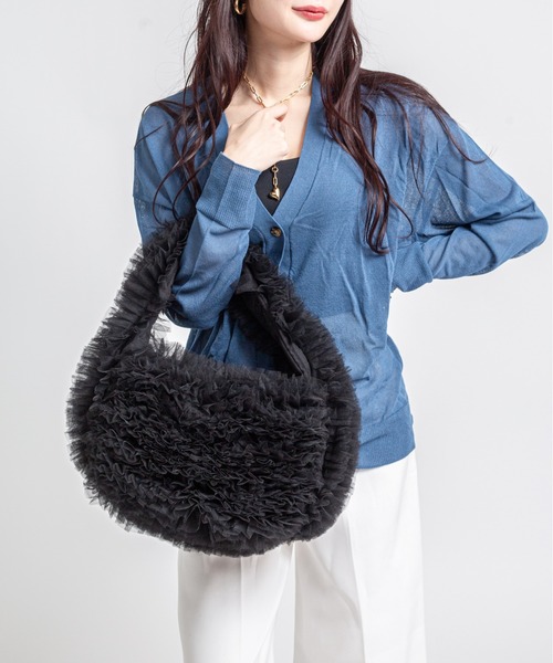 HELOYSE（エロイーズ）の「【HELOYSE/エロイーズ】チュールショルダーバッグ　poodle medium（ショルダーバッグ・レディース・ブラック/ブラウン・FREE）」の2枚目の写真