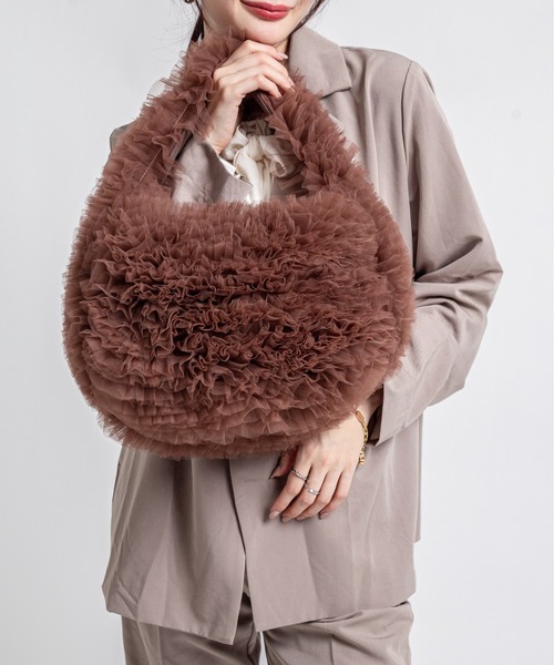 HELOYSE(エロイーズ)の「【HELOYSE/エロイーズ】チュールショルダーバッグ poodle medium(ショルダーバッグ・レディース・ブラック/ブラウン・FREE)」の11枚目の写真