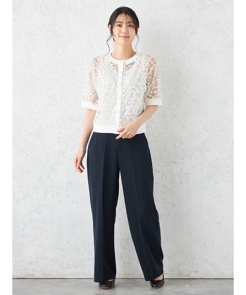 HARUYAMA(ハルヤマ)の「Emilyan デイジー刺繍レース半袖カーディガン(カーディガン/ボレロ・レディース・ホワイト/ブラック/サックスブルー・F)」の12枚目の写真