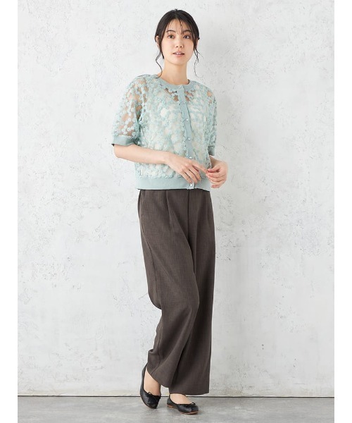 HARUYAMA(ハルヤマ)の「Emilyan デイジー刺繍レース半袖カーディガン(カーディガン/ボレロ・レディース・ホワイト/ブラック/サックスブルー・F)」の15枚目の写真