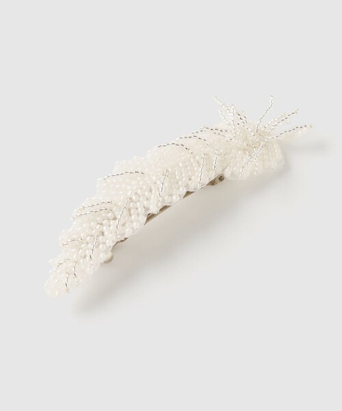 tanakadaisuke（タナカダイスケ）の「【tanakadaisuke/タナカダイスケ】grand feather beads barrette Left/グランフェザービーズバレッタ(左側)（バレッタ/ヘアクリップ・レディース・ホワイト・FREE）」の6枚目の写真