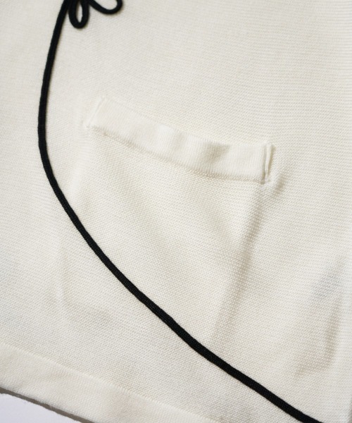 PENNEYS(ぺニーズ)の「PENNEY'S / ぺニーズ ROPE EMBROIDERY POLO CARDIGAN ロープ刺繍 ポロカーディガン(カーディガン/ボレロ・メンズ・ブラック×ホワイト/ホワイト・MEDIUM/LARGE/SMALL)」の11枚目の写真