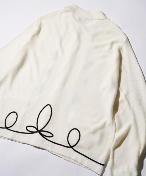 PENNEYS(ぺニーズ)の「PENNEY'S / ぺニーズ ROPE EMBROIDERY POLO CARDIGAN ロープ刺繍 ポロカーディガン(カーディガン/ボレロ・メンズ・ブラック×ホワイト/ホワイト・MEDIUM/LARGE/SMALL)」の14枚目の写真