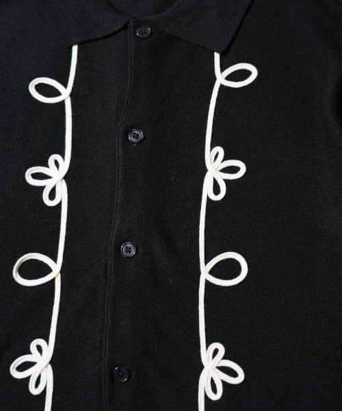PENNEYS(ぺニーズ)の「PENNEY'S / ぺニーズ ROPE EMBROIDERY POLO CARDIGAN ロープ刺繍 ポロカーディガン(カーディガン/ボレロ・メンズ・ブラック×ホワイト/ホワイト・MEDIUM/LARGE/SMALL)」の18枚目の写真