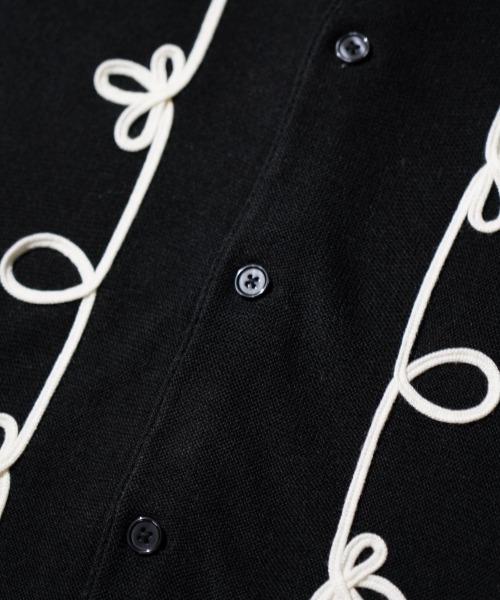 PENNEYS(ぺニーズ)の「PENNEY'S / ぺニーズ ROPE EMBROIDERY POLO CARDIGAN ロープ刺繍 ポロカーディガン(カーディガン/ボレロ・メンズ・ブラック×ホワイト/ホワイト・MEDIUM/LARGE/SMALL)」の19枚目の写真