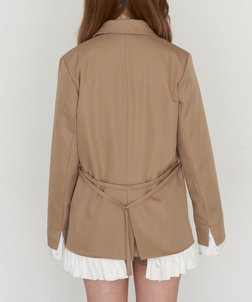 RAY CASSIN（レイカズン）の「【セットアップで着られる】フリルベルト付ジャケット（テーラードジャケット・レディース・ベージュ/グレー系その他2/グレー・FREE）」の22枚目の写真