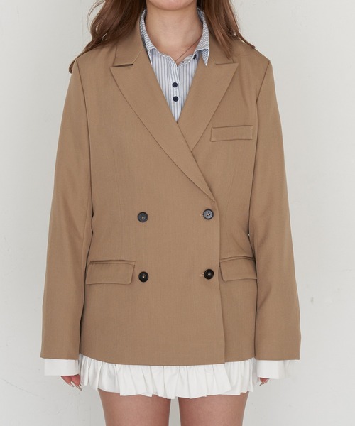 RAY CASSIN（レイカズン）の「【SET UPで着られる！】フリルベルト付ジャケット（テーラードジャケット・レディース・ベージュ/グレー系その他2/グレー・FREE）」の21枚目の写真