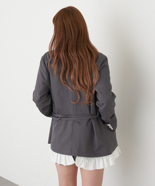 RAY CASSIN（レイカズン）の「【SET UPで着られる！】フリルベルト付ジャケット（テーラードジャケット・レディース・ベージュ/グレー系その他2/グレー・FREE）」の11枚目の写真