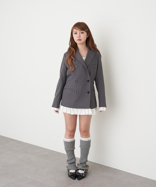 RAY CASSIN（レイカズン）の「【SET UPで着られる！】フリルベルト付ジャケット（テーラードジャケット・レディース・ベージュ/グレー系その他2/グレー・FREE）」の18枚目の写真