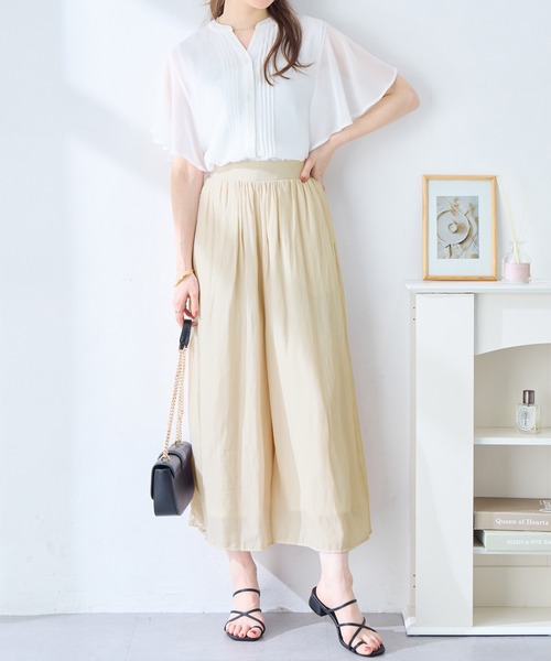 alotta(アロッタ)の「無地&柄アソートさらさらワイドパンツ(その他パンツ・レディース・ライトベージュ/ドット/スミクロ/ミント/ネイビー系1・M/L/LL)」の10枚目の写真