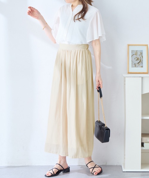 alotta(アロッタ)の「無地&柄アソートさらさらワイドパンツ(その他パンツ・レディース・ライトベージュ/ドット/スミクロ/ミント/ネイビー系1・M/L/LL)」の11枚目の写真