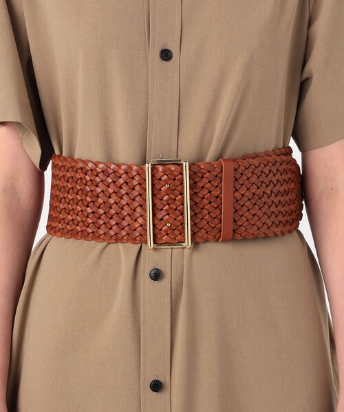 AMBOISE（アンボワーズ）の「AMBOISE ワイド メッシュベルト（ベルト・レディース・キャメル・FREE）」の2枚目の写真