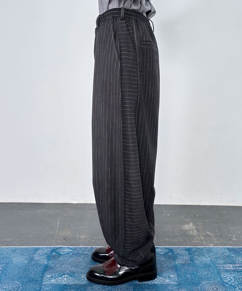 Nora Lily（ノラリリー）の「【Nora Lily】Pin Stripe Easy Barrel Pants（その他パンツ・メンズ・インディゴブルー/ブラック・FREE）」の4枚目の写真